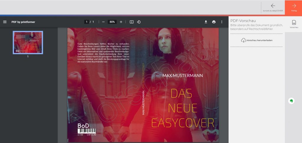 Buchcover-Entwurf mit roten und schwarzen Farbflächen