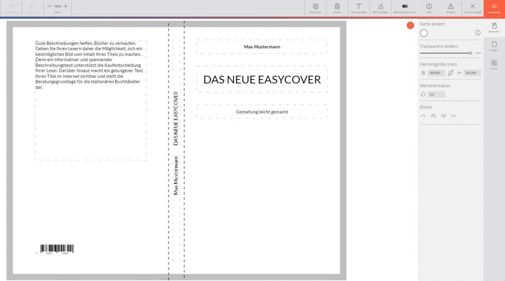 Basis-Vorlage für ein Buchcover-Design